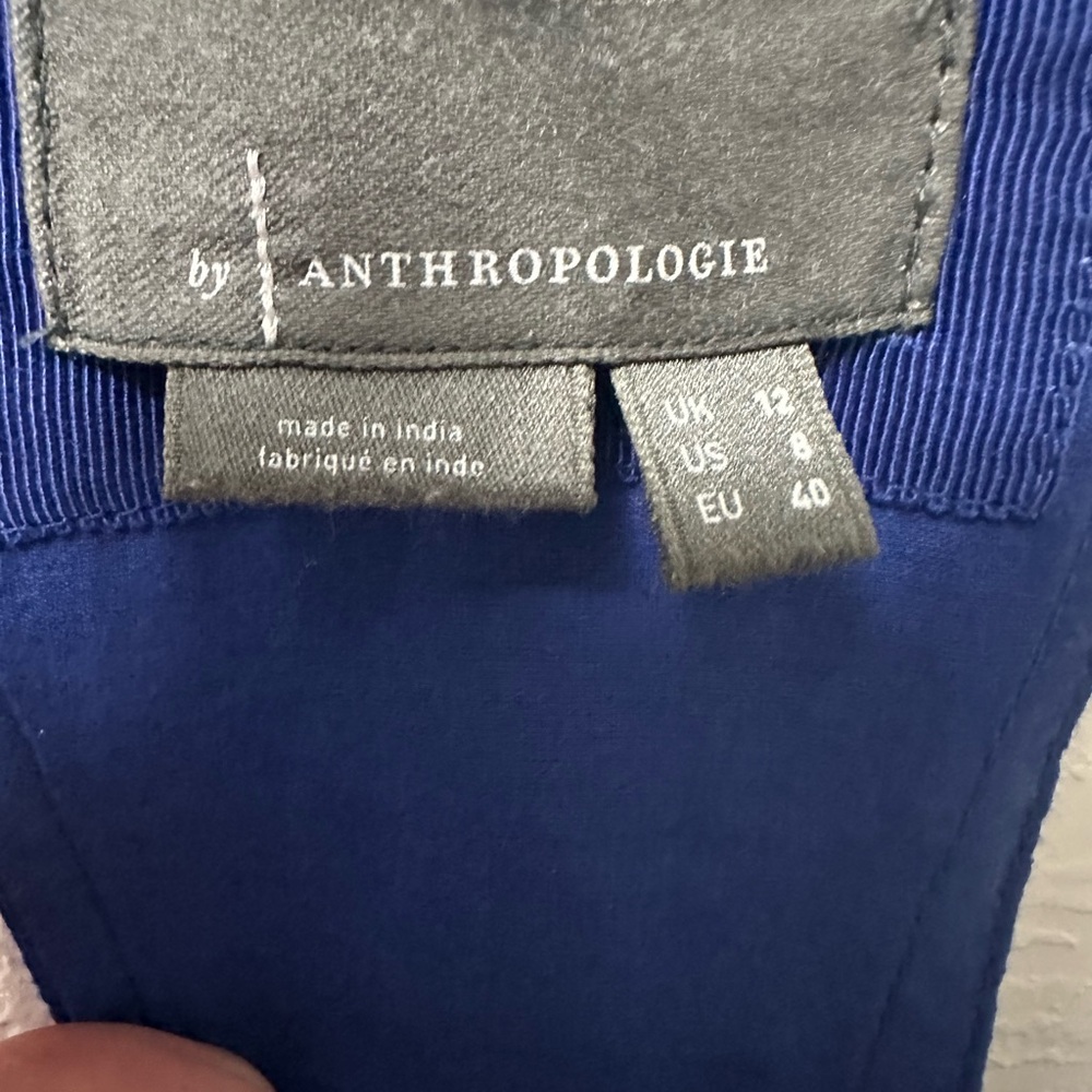 Anthropologie Sweetheart Midi Blue Patterned Dress - Picture 7 of 7